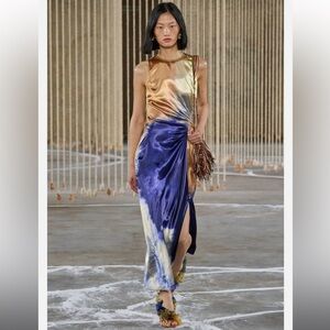 Elegant Blue and Gold Women's Skirt